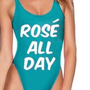 🏆HP🆕Rose All Day blue one piece Swimsuit